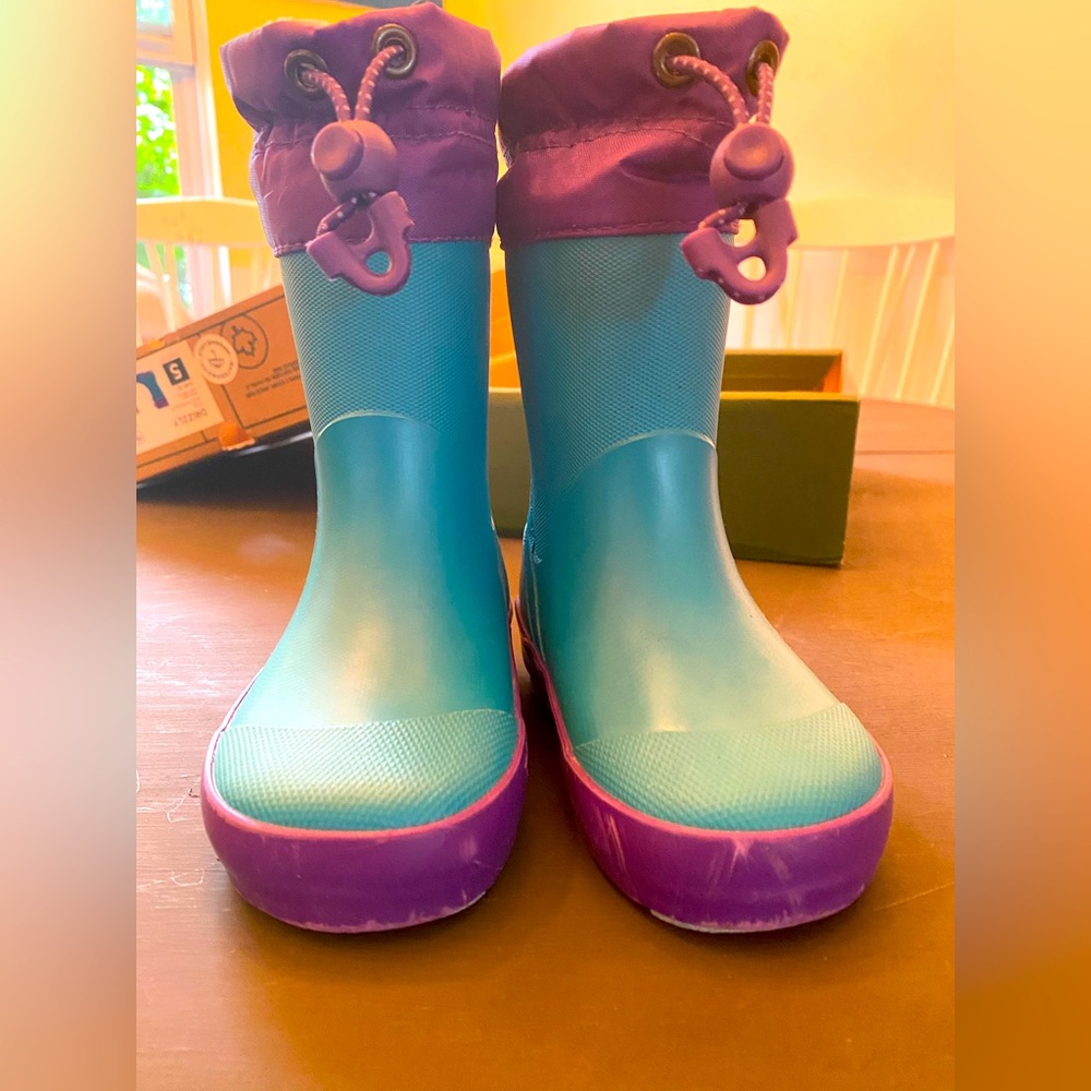 Kamik Drizzly Toddler Girls Snowboot/Rainboots Size 5 Purple & Teal